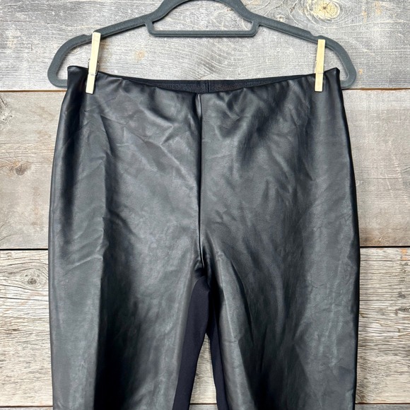 Wolford Jo Mixed Fabric Faux Leather Front Leggings US 14 EU 44 Black Slim - Picture 5 of 15